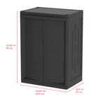 Hyper Tough Plastic Garage Cabinet 2 Shelf 18.5Dx25.47Wx35.43"H, Black Finish