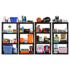 Hyper Tough 4-Tier Shelving Unit, W30 x D14 x H57" Multipurpose Home Storage Organizer, Black, Pack of 4 EasyOptionXY LLC