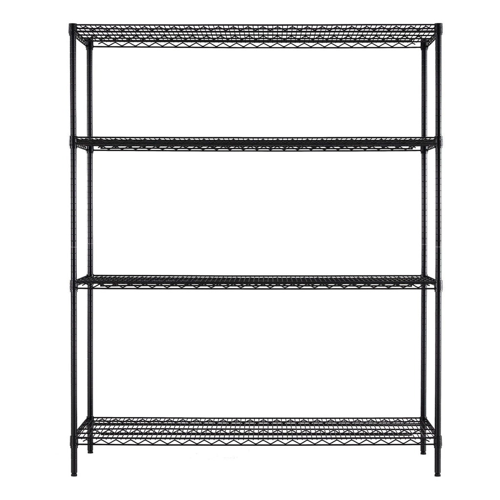 Hyper Tough Black Wire Shelf 4-Tier Heavy Duty 72"H x 60"W x 24"D, 4000lbs Total Capacity