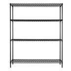 Hyper Tough Black Wire Shelf 4-Tier Heavy Duty 72"H x 60"W x 24"D, 4000lbs Total Capacity