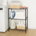 Hyper Tough Steel 3-Tier Storage Shelf Unit 30.60"H x 13.40"W x 23.20"D, 750lb Total Capacity, Black