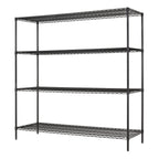 Hyper Tough Black Wire Shelf 4-Tier Heavy Duty 72"H x 72"W x 24"D, 4000lbs Total Capacity
