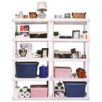 Hyper Tough 5 Shelf Plastic Garage Shelves, 2 pack Storage Shelving, White, 750 lbs. Capacity