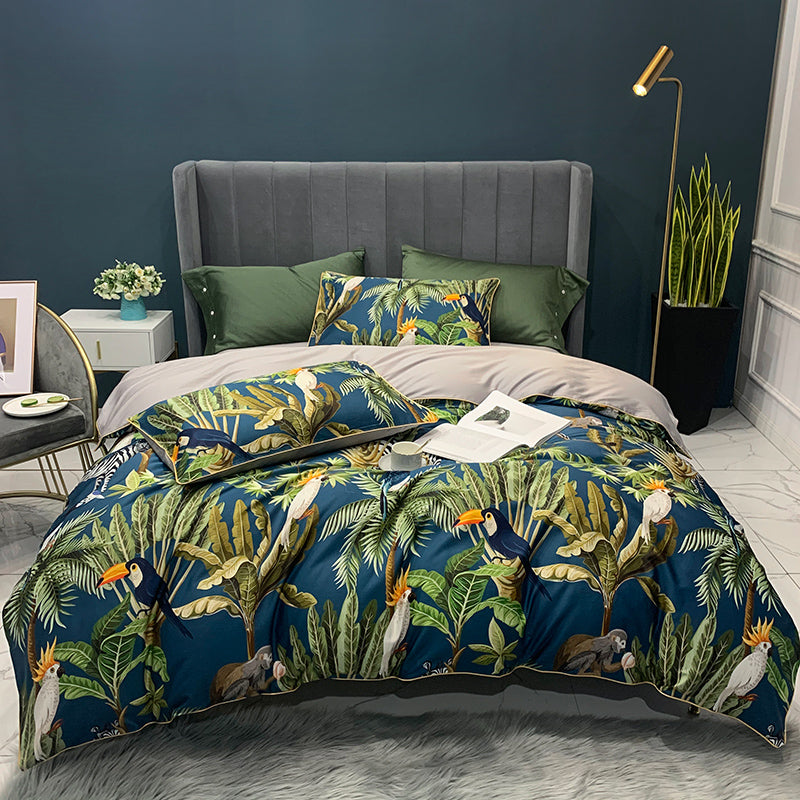 Digital Printing Four-Piece Light Luxury Bed Sheet Duvet Cover Pi-Mart