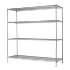 Hyper Tough Chrome Wire Shelf 4-Tier Heavy Duty 72"H x 72"W x 24"D, 4000lbs Total Capacity