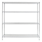 Hyper Tough Chrome Wire Shelf 4-Tier Heavy Duty 72"H x 72"W x 24"D, 4000lbs Total Capacity