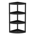 Hyper Tough 4 Tier Plastic Storage Corner Shelf, 20 lb per Shelf Capacity, Black