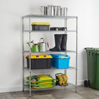 Hyper Tough Chrome Wire Shelf 5-Tier Heavy Duty 72"H x 48"W x 24"D, 4000lb Total Capacity EasyOptionXY LLC