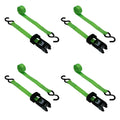 Hyper Tough 4 Pack, 10 feet Steel Ratchet Tie Downs, 500 lbs, Green, 66.7 oz
