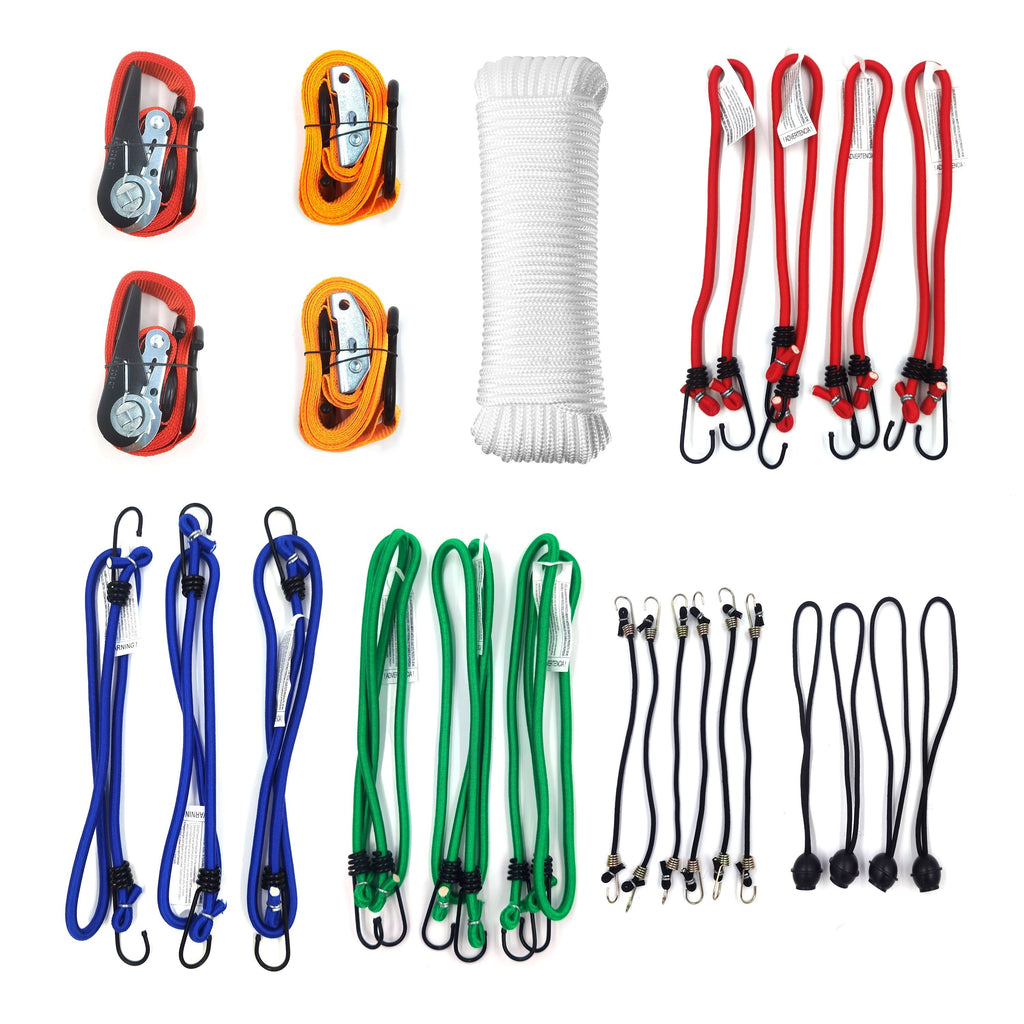 Hyper Tough 25 Pieces Ratchet/Cam Buckle Tie Down Kit EasyOptionXY LLC