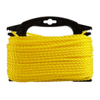 Hyper Tough Item PT4100-HT, Polypropylene Twisted Rope, Yellow, 1/4" x 100', 1 Each