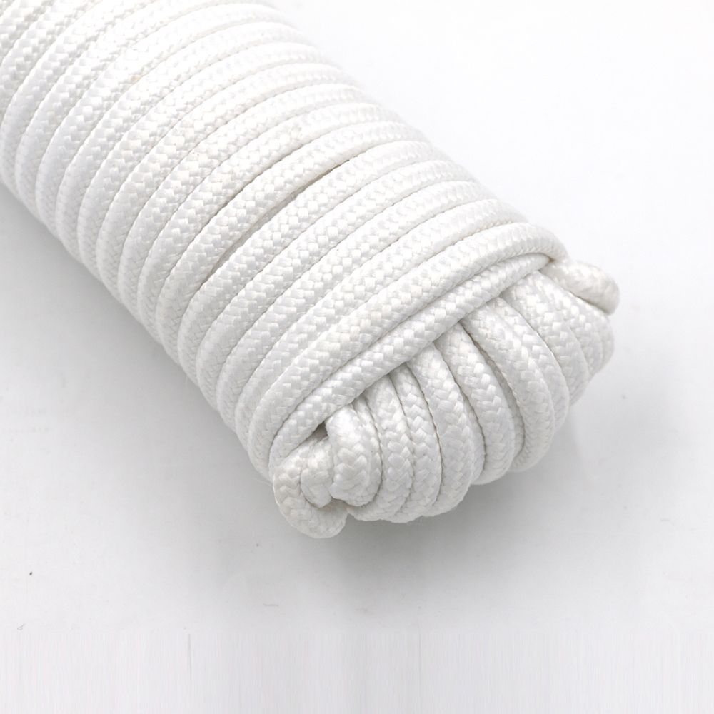 Hyper Tough Diamond Braided Polyester Clothes Line, 3/16 inch x 50 feet, White