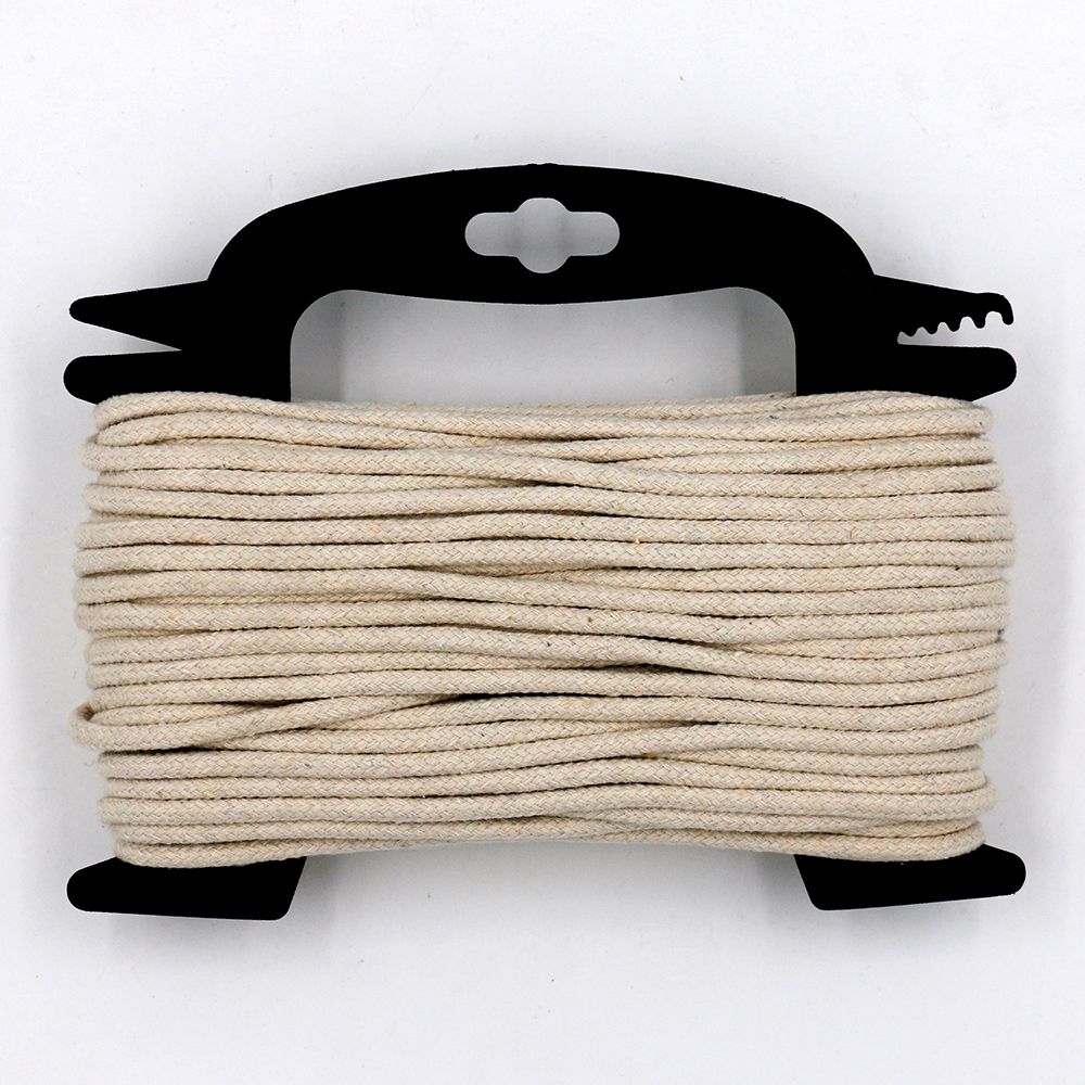 Hyper Tough 3/16 inch Diamond Braided Cotton Clothes Line, 100 feet, Beige, 12.5 oz