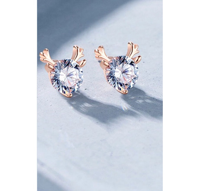 Single diamond deer earring Pi-Mart