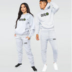 Fashion Letter Print Hooded Sweatshirt Set
