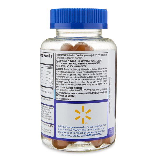 Equate Drug-Free Sleep Support Gummies Dietary Supplement; Honey-Lemon Flavor; 60 Count