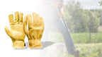 Hyper Tough Cowhide Leather Work Gloves, Size Medium, Golden Color