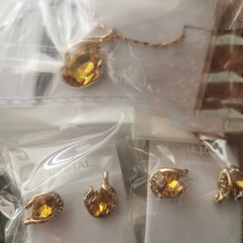 Rhinestone Earring Necklace Pi-Mart