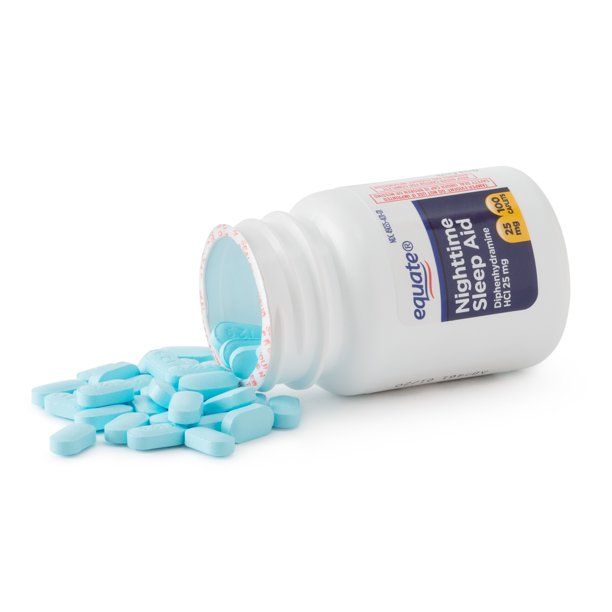 Equate Nighttime Sleep Aid Diphenhydramine HCl Caplets; 25 mg; 100 Count