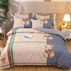 Cotton Winter Linen Quilt Cover Bedding Set Pi-Mart
