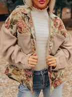 FloraKnit Buttoned Jacket: Cozy Style with Pockets
