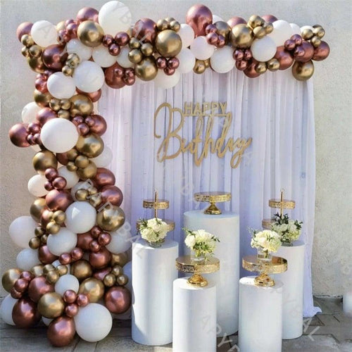 182Pcs Rose Gold Latex White Pink Balloons Arch Garland Kit For Wedding Party Decoration Birthday Baby Shower Office Party Gender Reveal Stevvex