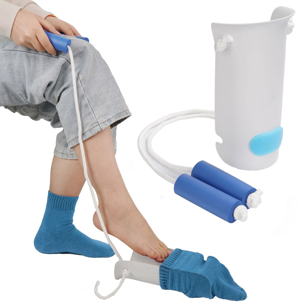 KEKOY Easy on and off Sock Aid, Pulling Assist Device - Sock Helper Aide Tool with Foam Handles - Sock Assist Device for Elderly, Senior, Pregnant, Diabetics