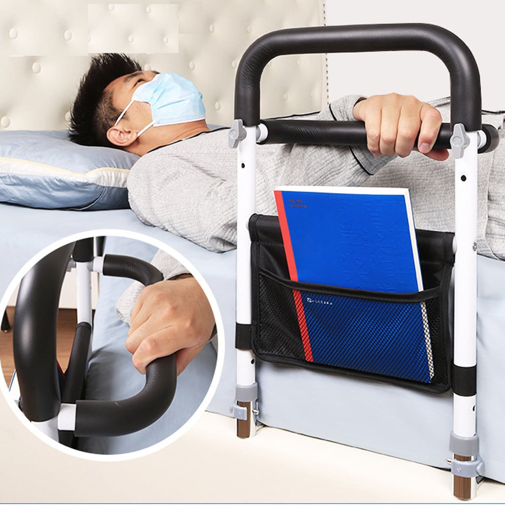 KEKOY Bed Rail for Seniors, Adjustable Bed Assist Bar with Two Handle & Storage Pocket Bed Rails for Elderly Adult, Handicap- Bed Rails for Full Size Bed EasyOptionXY LLC