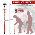KEKOY Folding Cnes for Walking, 34" to 37" Height Adjustable Walking Stick for Men & Women with 2 Cane Tips, Folding Walking Cane, 5-Level Height Adjustable Cane