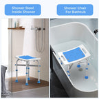 KEKOY Shower Chair, Aluminum Alloy Padded Bath Seat with 4 Height Adjustable Tube - Tool Free Anti-Slip Shower Stool Bathtub Stool Seat for Elderly