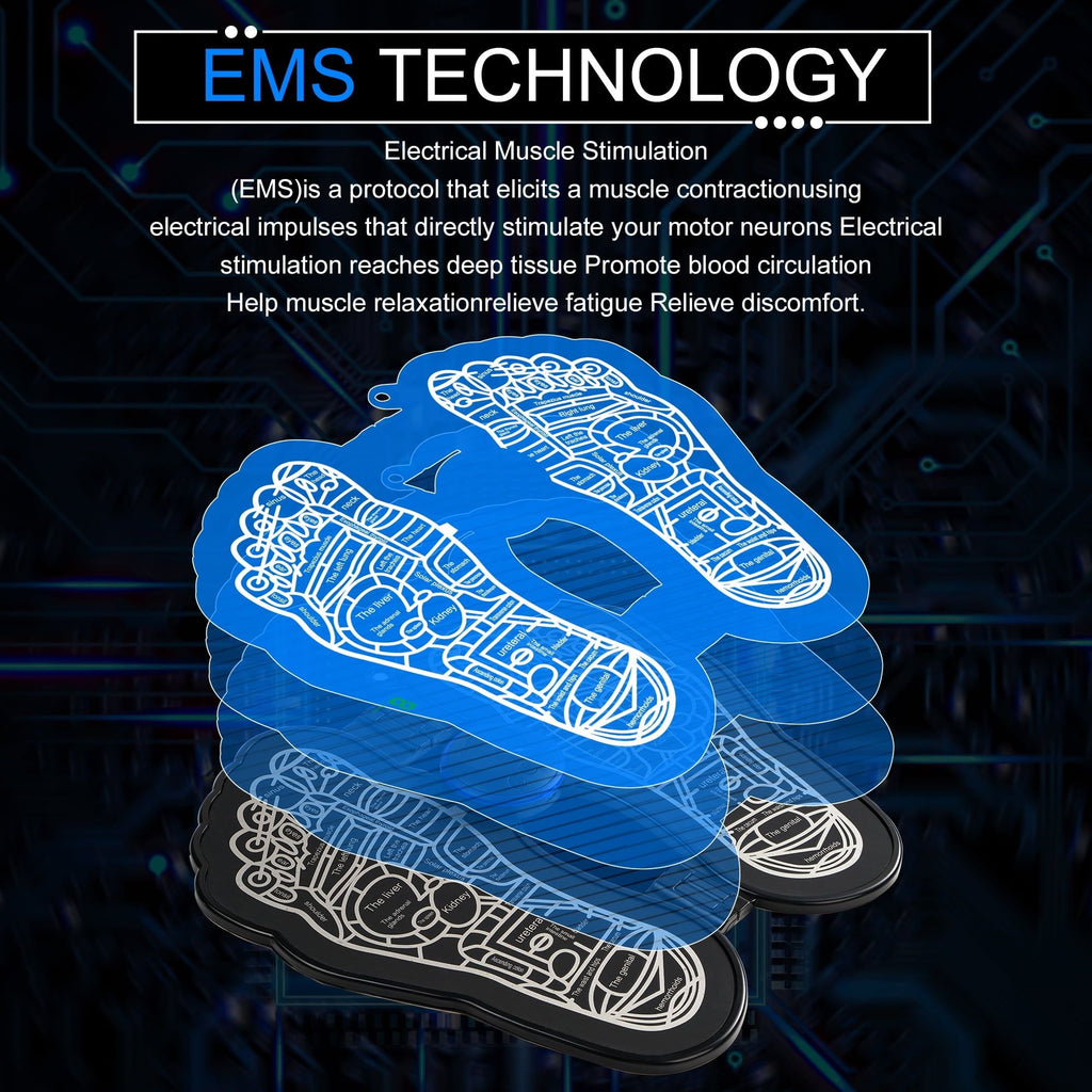 KEKOY EMS Foot Massager Pad with Romote Control, Electric USB Rechargeable Foot Massage Mat with 8 Modes 19 Intensity Promote Blood Circulation