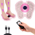 KEKOY EMS Foot Massager Electric Foot Stimulator Massager, Romote Contral USB Rechargeable Foot Massage Pad with 8 Modes 19 Intensity Promote Blood Circulation, Pink