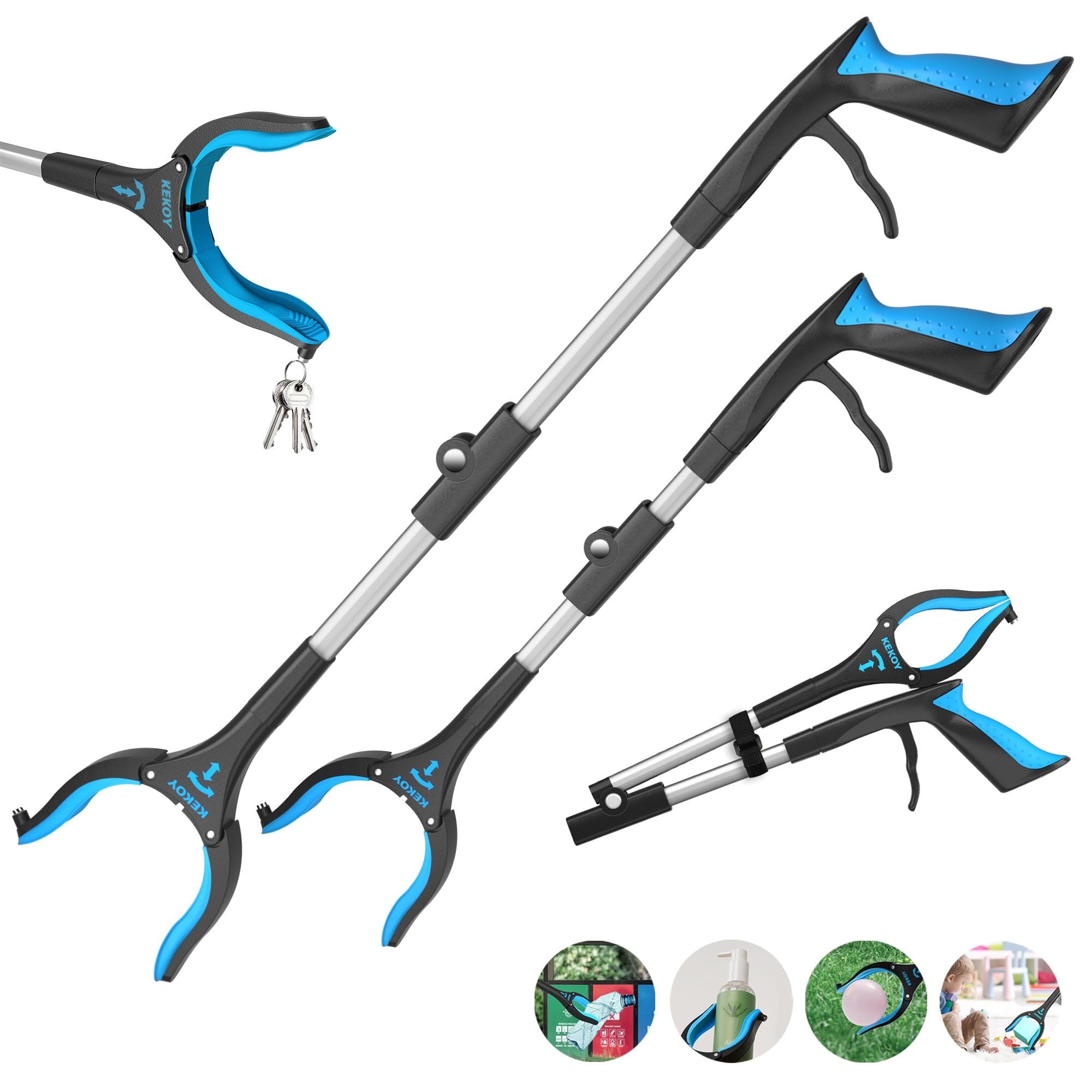 KEKOY 2-Pack 32¡å and 26¡å Grabber Reacher with 360¡ã Rotating Jaw, Mobility Aids Reaching Assist Tool EasyOptionXY LLC