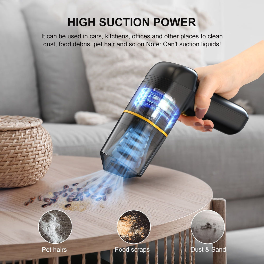 KEKOY Small Car Vacuum Cleaners Cordless, Mini Handheld Portable Vacuum Cleaners Cordless for Car, Home, Office, Dorm, Pet Hair, Black