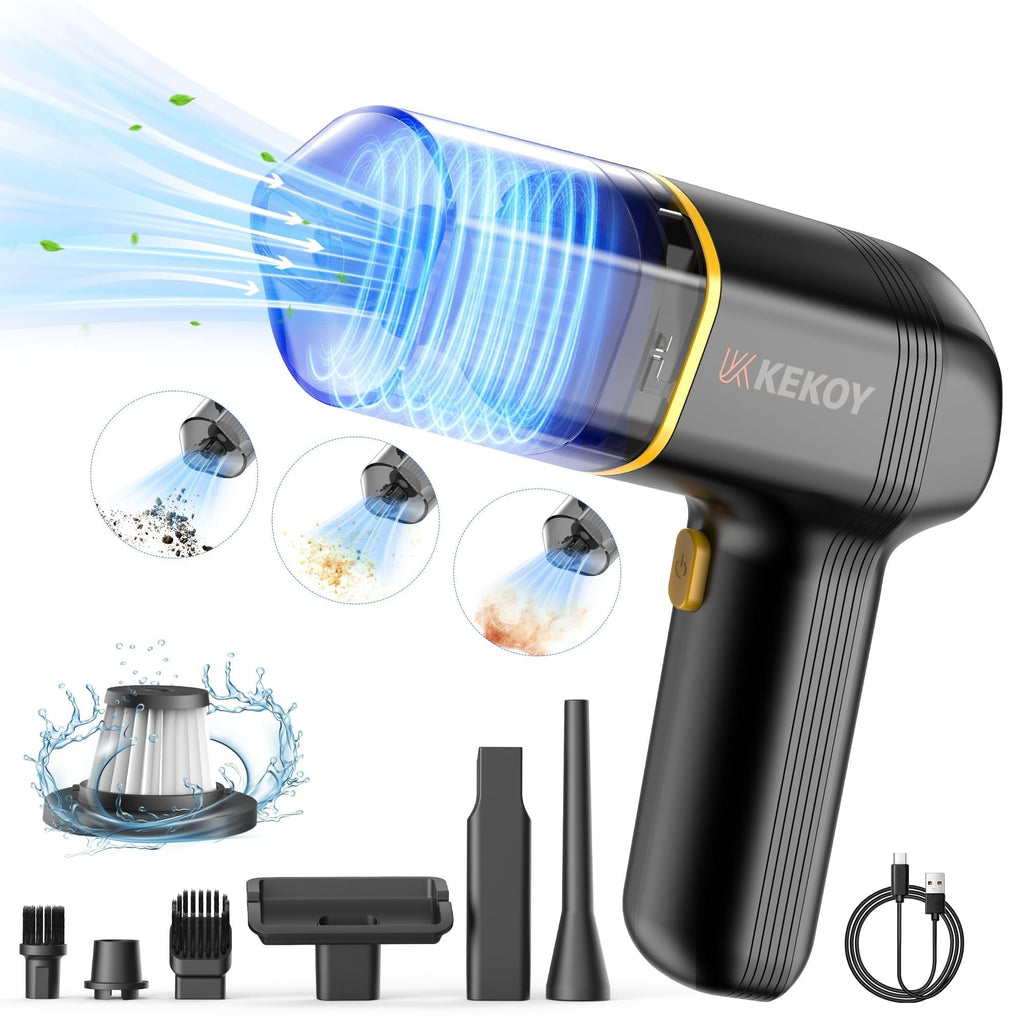 KEKOY Small Car Vacuum Cleaners Cordless, Mini Handheld Portable Vacuum Cleaners Cordless for Car, Home, Office, Dorm, Pet Hair, Black