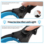Kekoy 44'' Extended Grabber Reacher Tool, Grabbers for Elderly Grab It Reaching Tool with Light, Foldable Pickup Tool Trash Stick with Magnetic, Reachers Assist and Grabbers for Seniors, Blue EasyOptionXY LLC