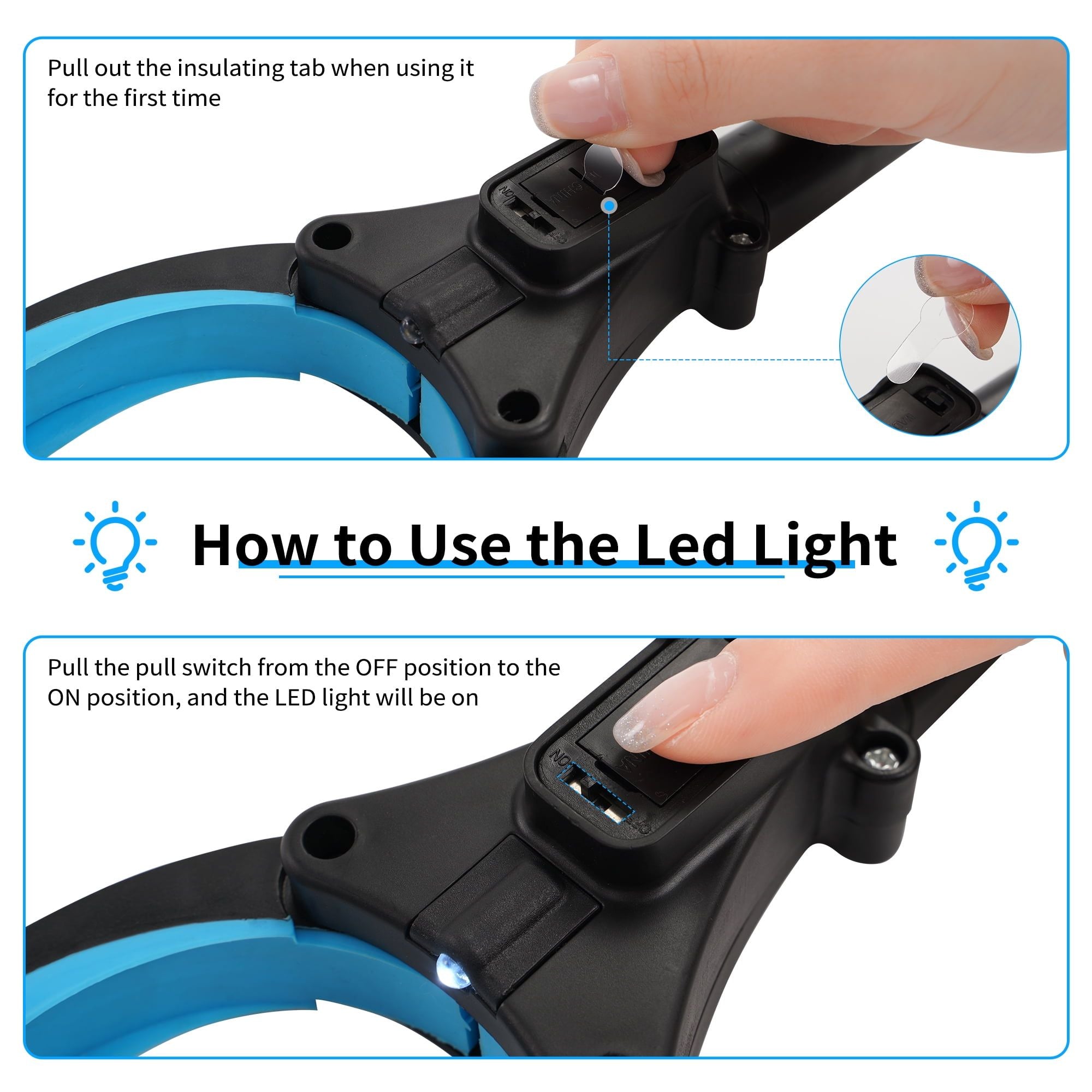 Kekoy 44'' Extended Grabber Reacher Tool, Grabbers for Elderly Grab It Reaching Tool with Light, Foldable Pickup Tool Trash Stick with Magnetic, Reachers Assist and Grabbers for Seniors, Blue EasyOptionXY LLC