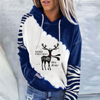 Snowman Print Crew Neck Hoodie Long Sleeve Sweatshirt Pi-Mart