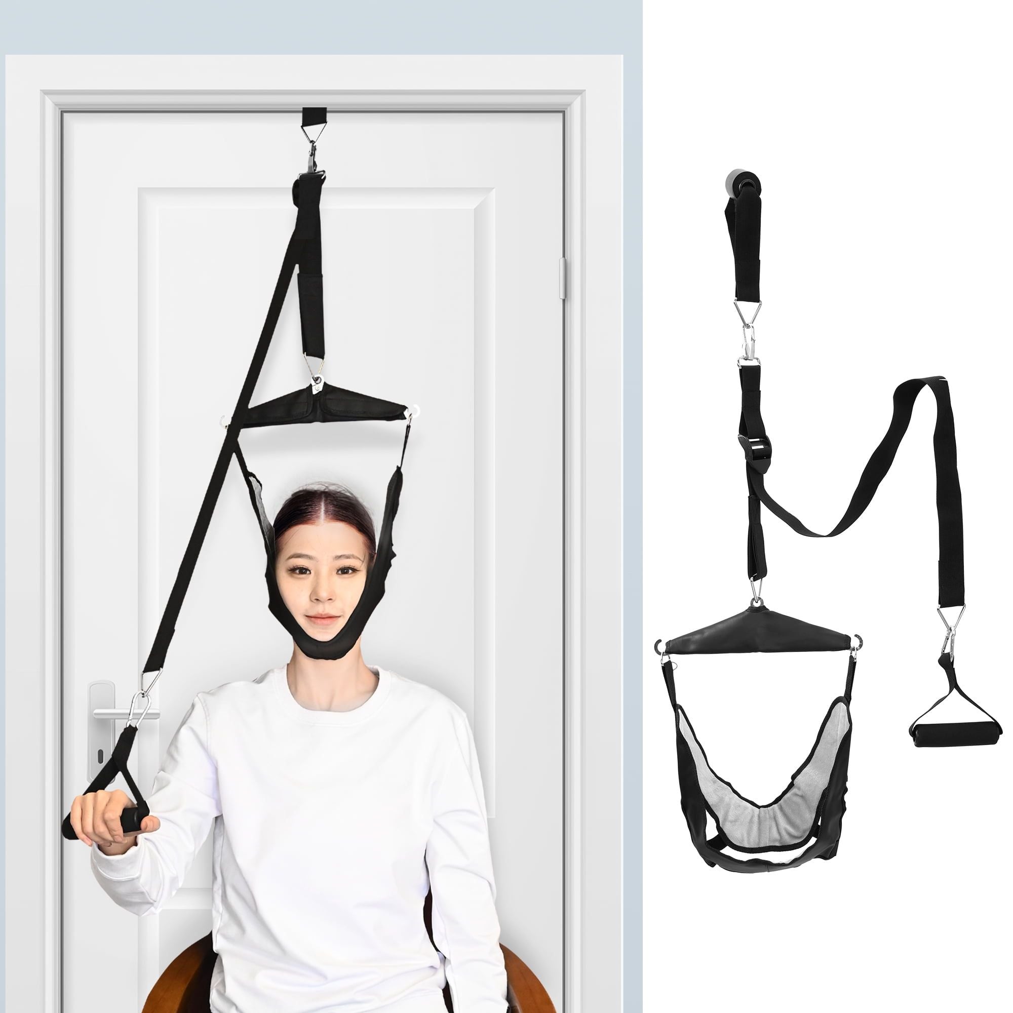 KEKOY Neck Stretcher Cervical Neck Traction Device for Home Use, Portable Hammock Over Door for Neck Pain Relief, Neck Sling Door Hanginger with Travel Bag