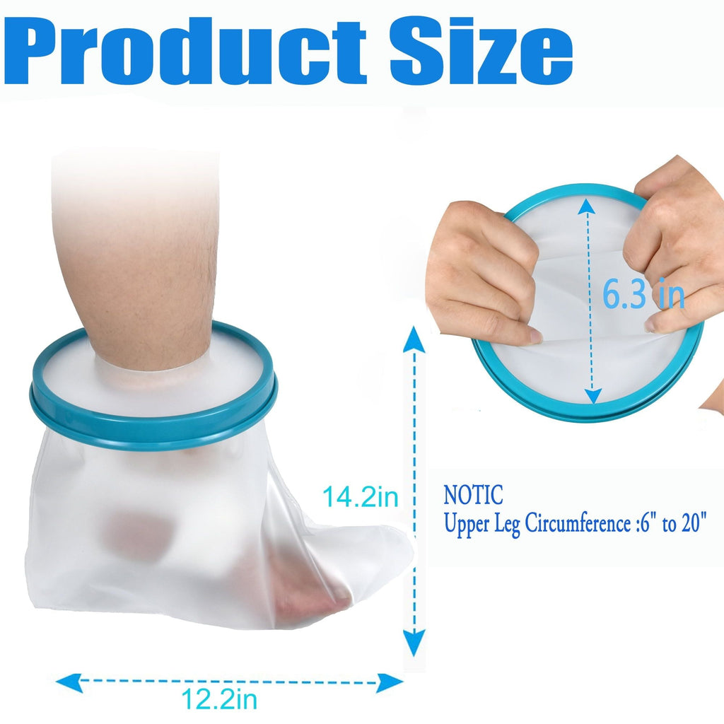KEKOY Cast Cover for Foot, Reusable Adult Waterproof Cast Protector Shower Bandage Wound Showering for Broken Leg Knee Foot Ankle Wound Burns, 14.2in
