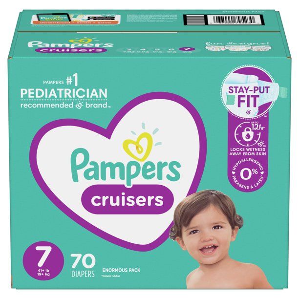 Pampers Cruisers Active Fit Taped Diapers Size 7, 70 Count EasyOptionXY LLC