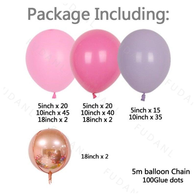 183Pcs Retro Hot Pink Baby Pink 4D Balloons For Baby Shower Bridal Shower Birthday Party For Decoration Girl Birthday Ballons Stevvex