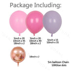 183Pcs Retro Hot Pink Baby Pink 4D Balloons For Baby Shower Bridal Shower Birthday Party For Decoration Girl Birthday Ballons Stevvex