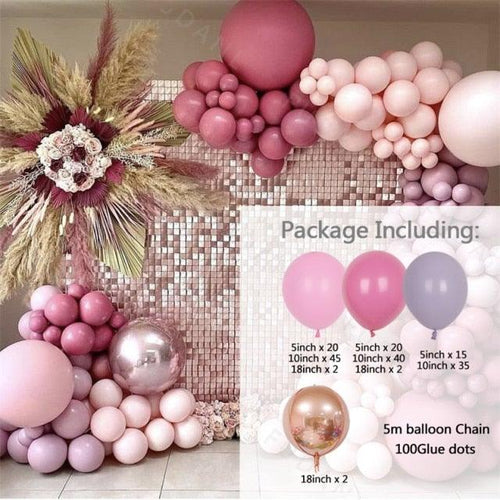 183Pcs Retro Hot Pink Baby Pink 4D Balloons For Baby Shower Bridal Shower Birthday Party For Decoration Girl Birthday Ballons Stevvex