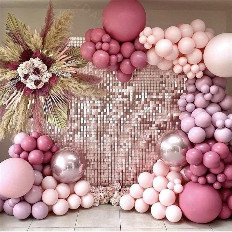 183Pcs Retro Hot Pink Baby Pink 4D Balloons For Baby Shower Bridal Shower Birthday Party For Decoration Girl Birthday Ballons Stevvex
