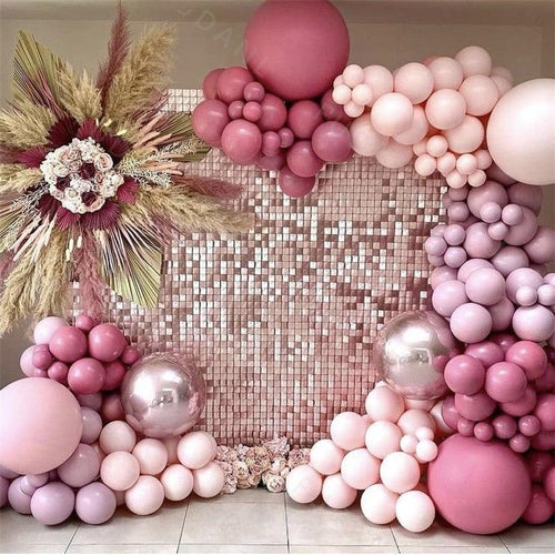 183Pcs Retro Hot Pink Baby Pink 4D Balloons For Baby Shower Bridal Shower Birthday Party For Decoration Girl Birthday Ballons Stevvex