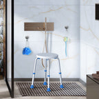 KEKOY Round Shower Stool for Inside Shower, FSA/HSA Eligible Adjustable Alloy Bath Chair, Tool-Free Bathroom Stool for Inside Tub, Bathroom Seat for Adults, Bath Chair for Seniors