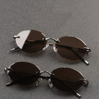 Frameless Oval Style Anti Fatigue Sunglasses Pi-Mart