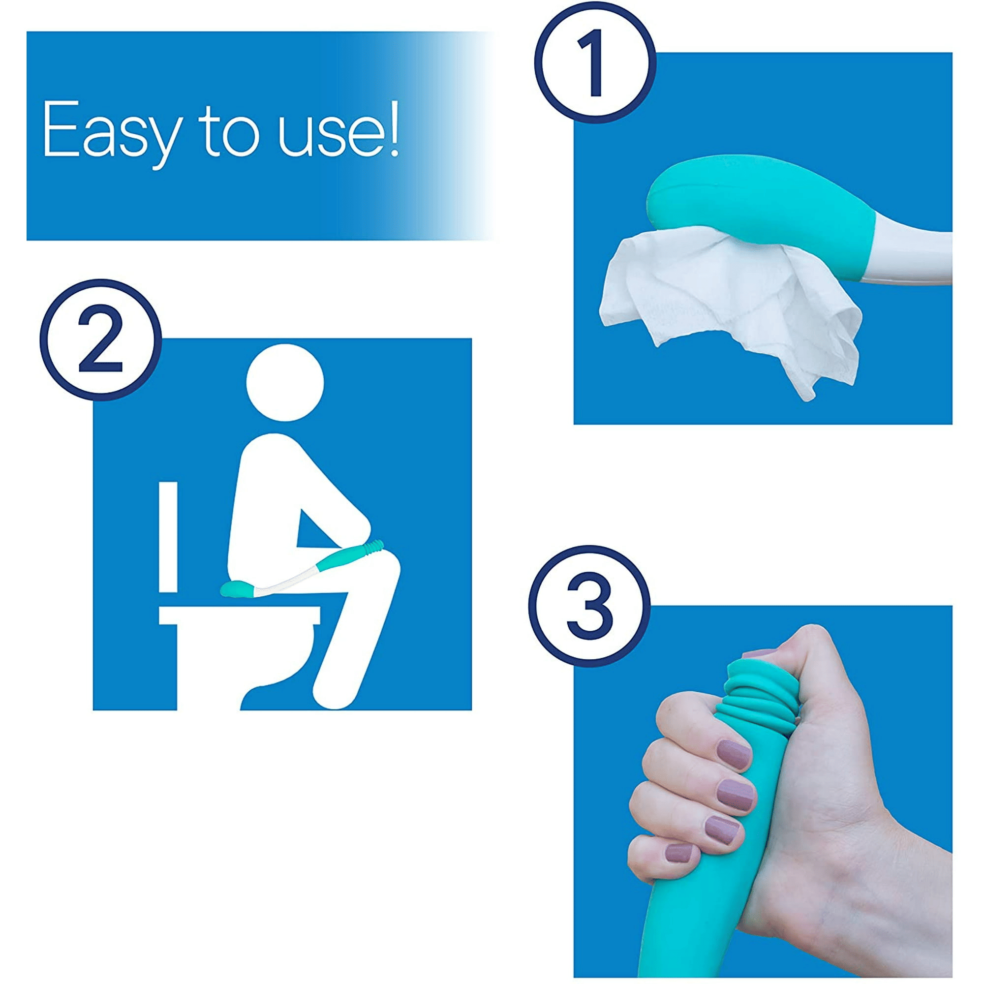 Bottom Buddy Wiper for Limited Mobility People, Wipe Toilet Aids Tools, Toilet Tissue Wiping Aid with Disabled Handlicap EasyOptionXY LLC