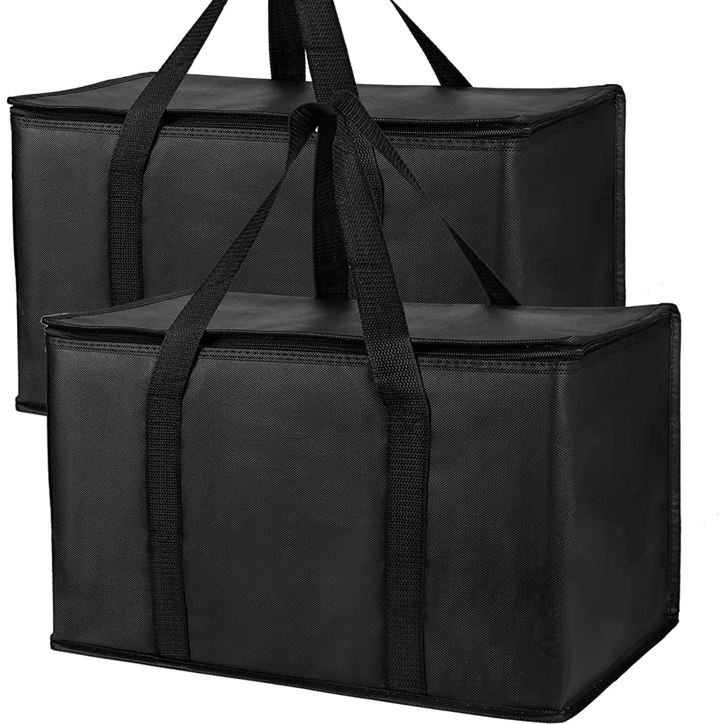 Reusable Shopping Bags for Groceries, 2 Pack XL Foldable Insulated Cooler Bag with Strong Handle & Zipper for Food Delivery, Travel EasyOptionXY LLC